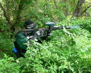  Paintball en terreno de madera en el 69